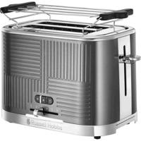 Russell Hobbs 25250-56 Geo Steel Broodrooster Broodrooster, 4 Functies, Instelbare Temperatuur, Bakverwarmer, Tang