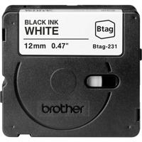 Brother Btag-231 Labeltape Tapekleur: Zwart Tekstkleur: Wit 12 mm 4 m