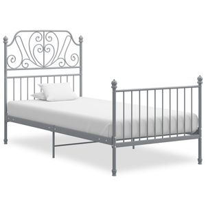 Bedframe metaal grijs 100x200 cm