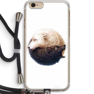 Yin Yang Wolves: iPhone 6 PLUS / 6S PLUS Transparant Hoesje met koord
