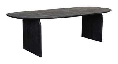 LABEL51 Deens Ovale Eettafel 'Cooper' Zwart Mangohout, 210 x 110cm