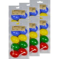 48x Plastic eitjes multikleur/gekleurd 6 cm decoratie/versiering - Feestdecoratievoorwerp - thumbnail