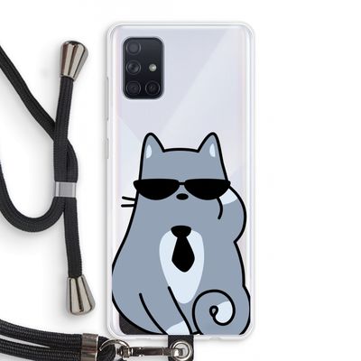 Cool cat: Samsung Galaxy A71 Transparant Hoesje met koord