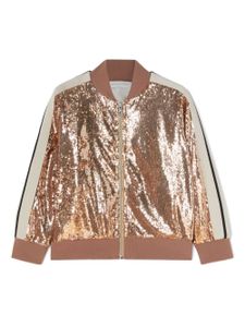 Palm Angels Kids veste bomber à ornements de sequins - Rose