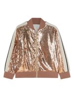 Palm Angels Kids veste bomber à ornements de sequins - Rose - thumbnail