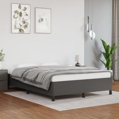 Bedframe kunstleer grijs 140x190 cm