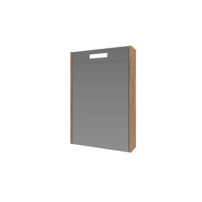 Spiegelkast BWS Salt 1 Deur Met LED 60x50 cm Incl. Planchetten Whisky Oak