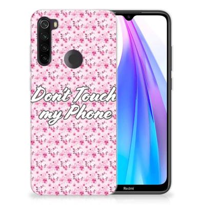 Xiaomi Redmi Note 8T Silicone-hoesje Flowers Pink DTMP Xiaomi Redmi Note 8T Silicone-hoesje Flowers Pink DTMP