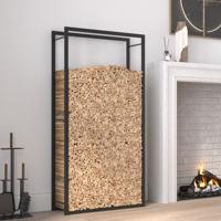 VidaXL Haardhoutrek 80x28x154 cm staal matzwart VidaXL Haardhoutrek 80x28x154 cm staal matzwart