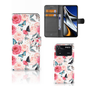 Xiaomi Poco X4 Pro 5G Hoesje Butterfly Roses