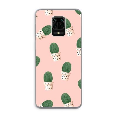 Cactusprint roze: Xiaomi Redmi Note 9 Pro Transparant Hoesje