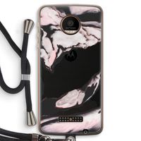 Roze stroom: Motorola Moto Z Force Transparant Hoesje met koord