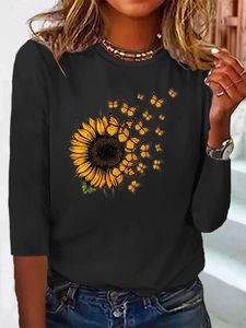 Sunflower Long sleeve Crew Neck T-Shirt