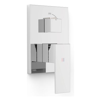 Douchekraan Tres Cuadro | Inbouw | Mengkraan | Excl.Inbouwdeel | 2-weg | Vierkant | Chroom