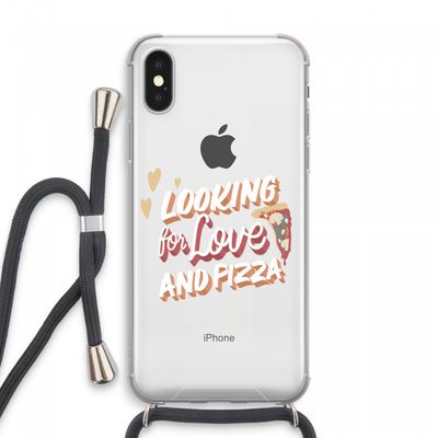Pizza is the answer: iPhone XS Max Transparant Hoesje met koord