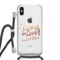 Pizza is the answer: iPhone XS Max Transparant Hoesje met koord