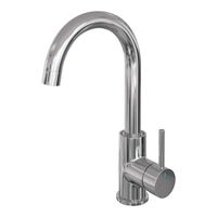 Wastafelmengkraan Brauer Chrome Edition Coldstart Opbouw Hoog Gebogen Ronde Hendel Chroom