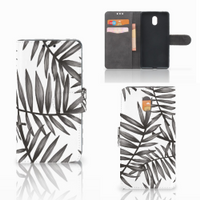 Nokia 3 Hoesje Leaves Grey - thumbnail
