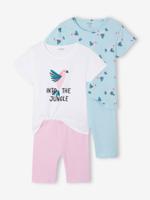 Set van 2 pyjama's voor meisjes turquoiseblauw