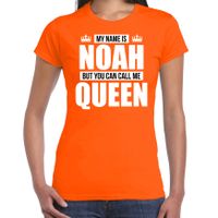 Naam cadeau t-shirt my name is Noah - but you can call me Queen oranje voor dames