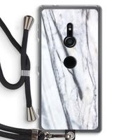 Gestreepte marmer: Sony Xperia XZ2 Transparant Hoesje met koord