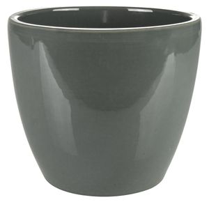 Plantenpot/bloempot in een strakke Scandinavische look antraciet Dia 15 cm en Hoogte 12 cm