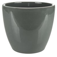 Plantenpot/bloempot in een strakke Scandinavische look antraciet Dia 15 cm en Hoogte 12 cm