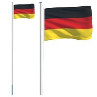 vidaXL Vlag met vlaggenmast Duitsland 6,23 m aluminium - thumbnail