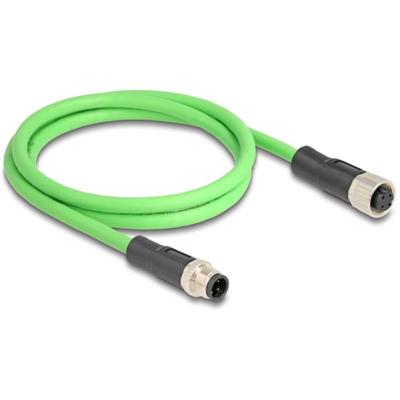 Delock 80406 M12 Netwerkkabel, patchkabel SF/UTP 1.00 m Groen 1 stuk(s)
