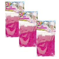 Sierveren - 150x - roze - 17 cm - knutselveertjes - decoratie/hobbymateriaal