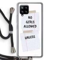 No Girls Allowed Unless: Samsung Galaxy A42 5G Transparant Hoesje met koord