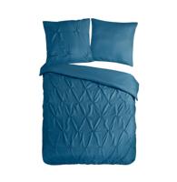 Pure Dekbedovertrek "luxe stiksel plooien" - Petrol - (135x200 cm) - Microfiber