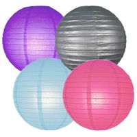 Set van 8x stuks gekleurde party lampionnen dia 25 cm voor tuinfeest - thumbnail