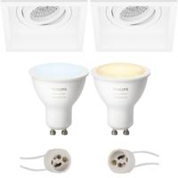 Philips Hue LED Spot Set GU10 - Mat Wit Verdiept Kantelbaar 105mm