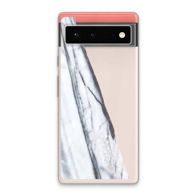 Gestreepte marmer: Google Pixel 6 Transparant Hoesje