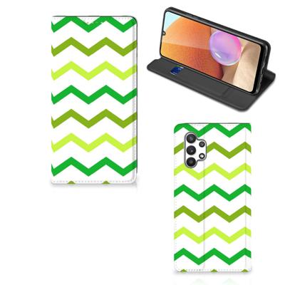 Samsung Galaxy A32 4G | A32 5G Enterprise Editie | Hoesje met Magneet | Zigzag Groen