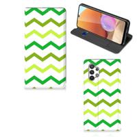 Samsung Galaxy A32 4G | A32 5G Enterprise Editie | Hoesje met Magneet | Zigzag Groen Samsung Galaxy A32 4G | A32 5G Enterprise Editie | Hoesje met Magneet | Zigzag Groen