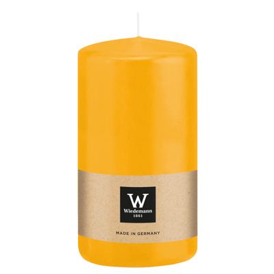 Cilinderkaars/stompkaars - geel - 12 x 6 cm - 33 branduren