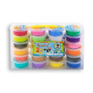 24x Gekleurde klei potjes 20 gram creatief speelgoed voor kinderen   -