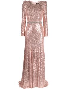 Jenny Packham robe longue Georgia à sequins - Rose