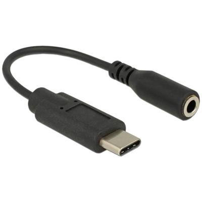 Delock 65842 65842 USB-C / Jackplug Audio Adapter [1x USB-C stekker - 1x Jackplug female 3,5 mm] Zwart