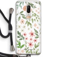 Botanical sweet flower heaven: OnePlus 6 Transparant Hoesje met koord
