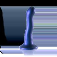 Ouch! by Shots Ultra Zachte Siliconen Curve G-Spot Dildo - 7'' / 17 cm - Metallic Blauw - thumbnail