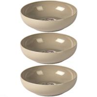 Plasticforte Kommetjes/schaaltjes - 6x - dessert/ontbijt - kunststof - D20 x 6 cm - taupe