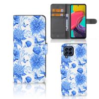 Hoesje voor Samsung Galaxy M53 Flowers Blue Hoesje voor Samsung Galaxy M53 Flowers Blue