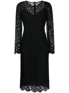 Dolce & Gabbana robe en dentelle florale à manches longues - Noir