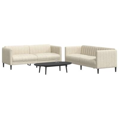 2-delige Loungeset stof crèmekleurig