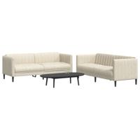 2-delige Loungeset stof crèmekleurig 2-delige Loungeset stof crèmekleurig