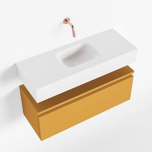 Toiletmeubel Mondiaz Andor | 80 cm | Meubelkleur Ocher | Lex vrijhangend wastafel Talc Midden | Zonder kraangat