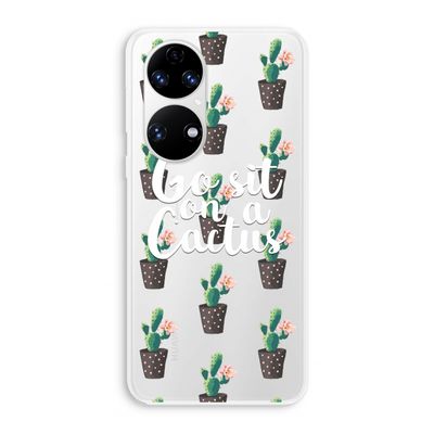 Cactus quote: Huawei P50 Transparant Hoesje
